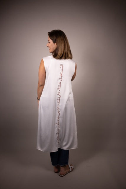 The 10am Cover Up in White with back embroidery