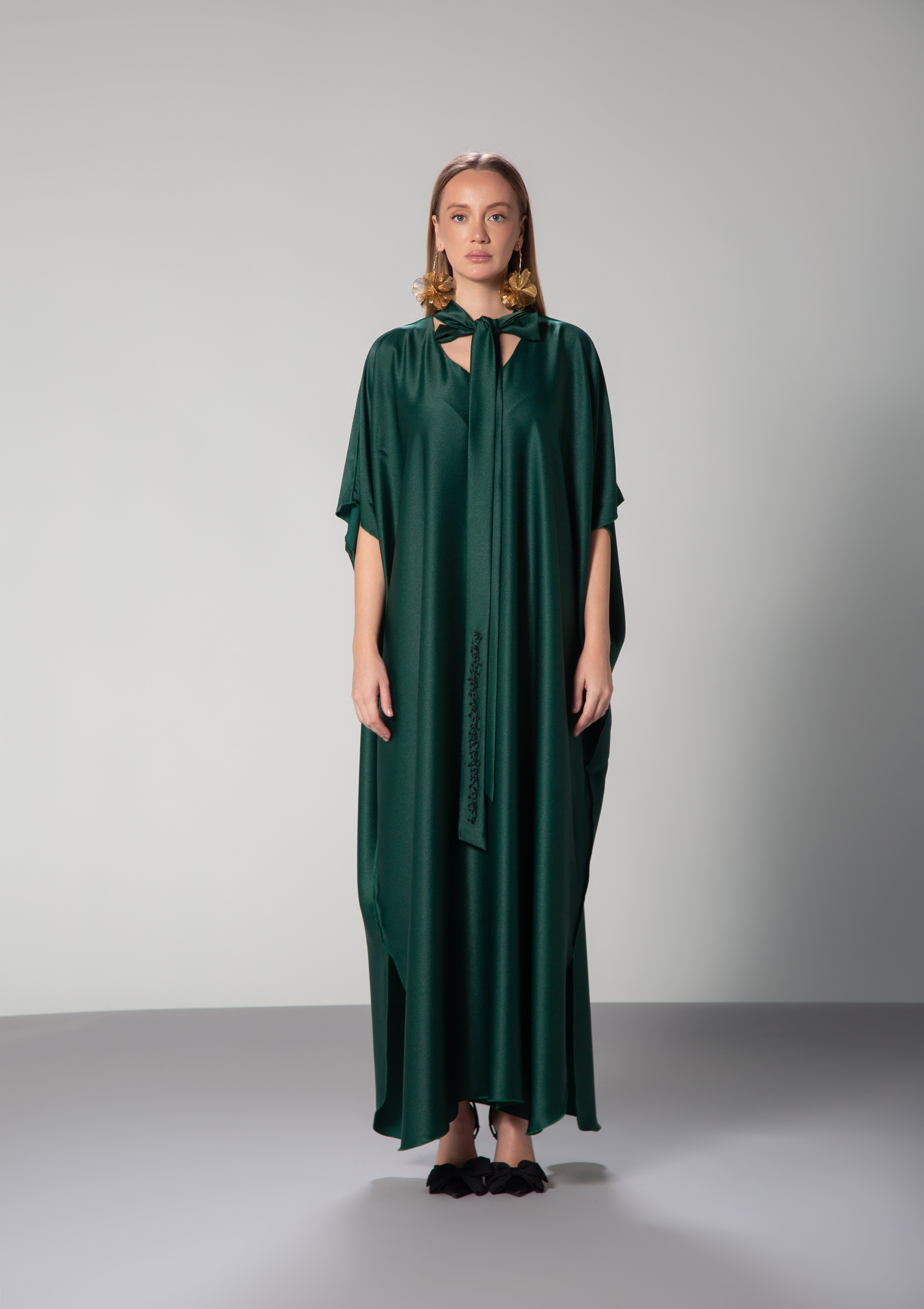 The Serenity Dress in Emerald Green