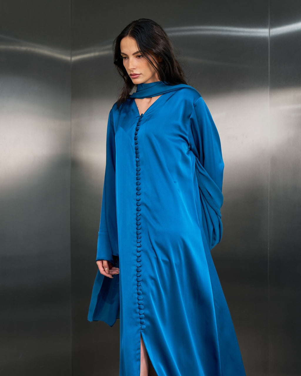 The Muse Abaya Dress  – Petrol