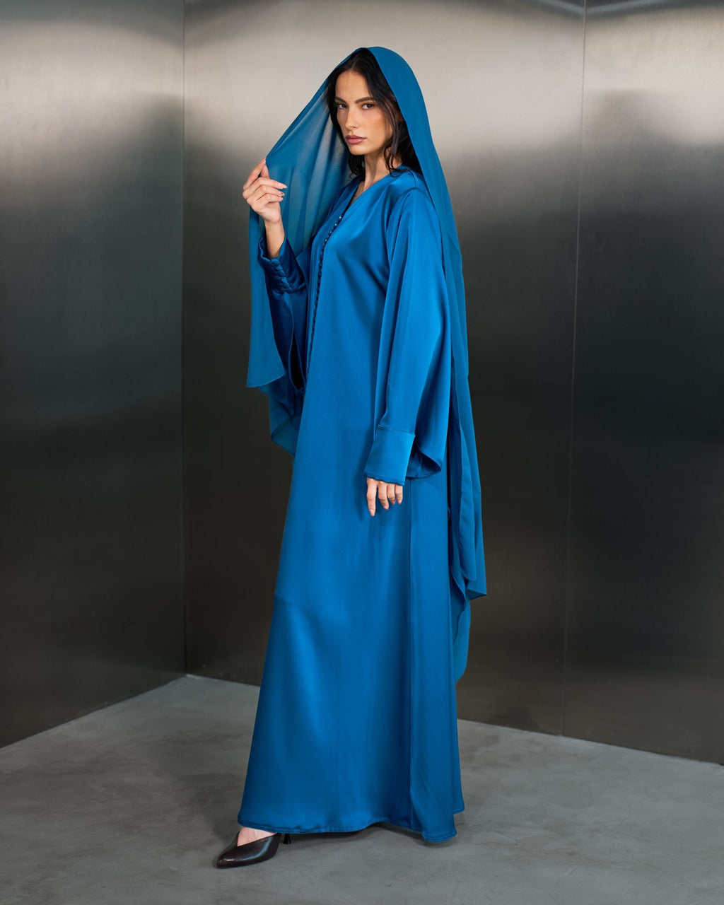 The Muse Abaya Dress  – Petrol