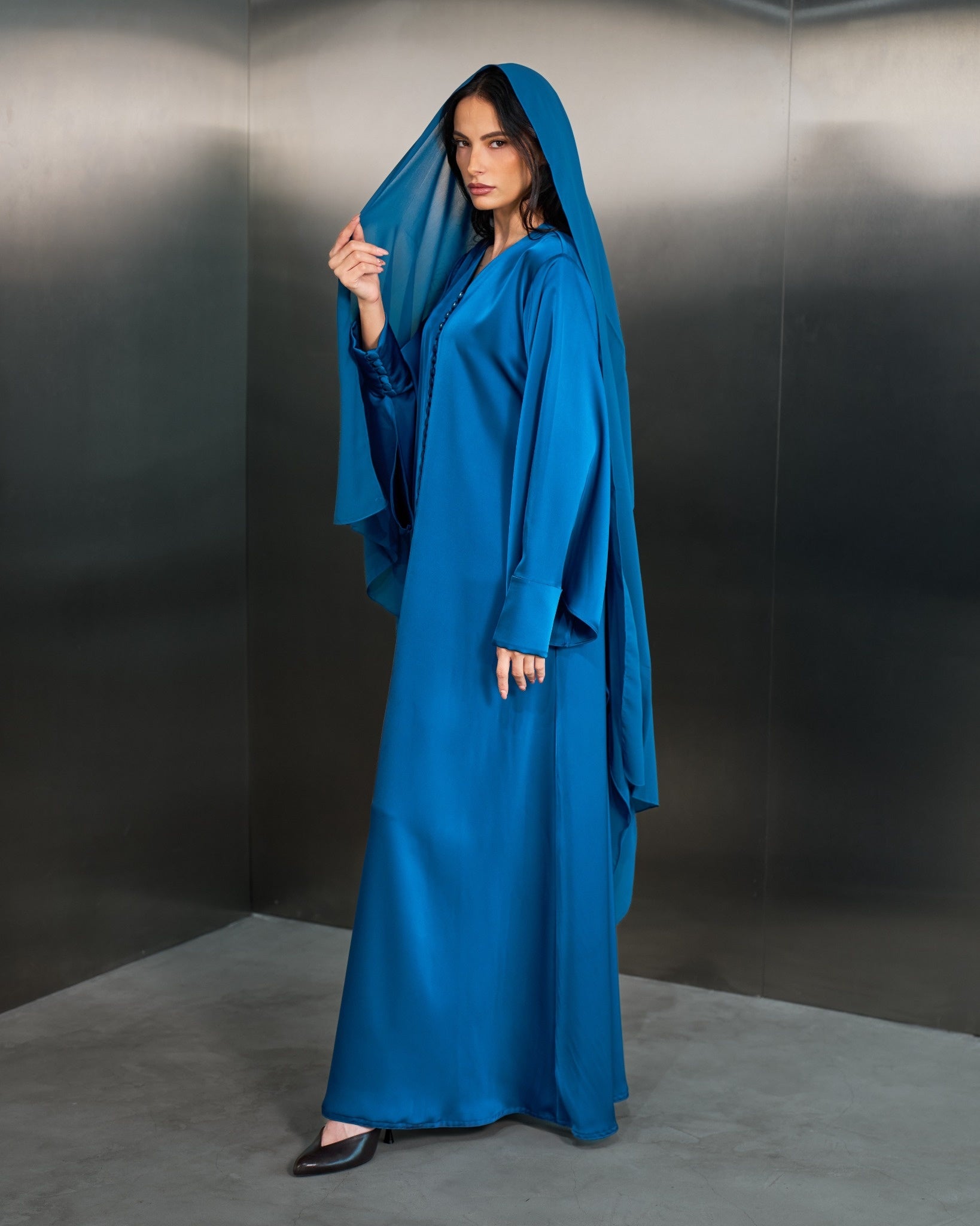 The Muse Abaya Dress  – Petrol